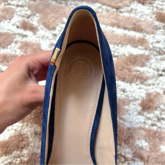 Tory Burch Dark Blue Suede Heels - Picture 7 of 9
